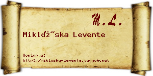 Miklóska Levente névjegykártya
